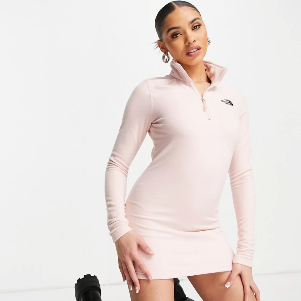 The North Face fleece dress in lilac purple